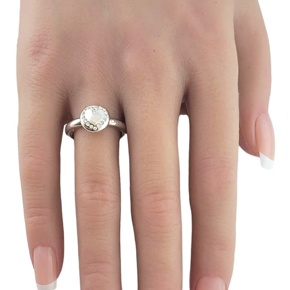 COACH Sterling Silver Heart Ring Size 7.25 #18043 - Picture 8 of 9